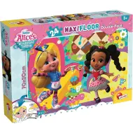 Disney Alice nel Paese delle Meraviglie 2 in 1 maxi puzzle da 24 pezzi e libro da colorare 70x50cm - Lisciani