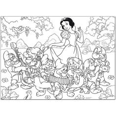 Disney Biancaneve 2 in 1 maxi puzzle da 150 pezzi e libro da colorare 70x50cm - Lisciani immagine 2