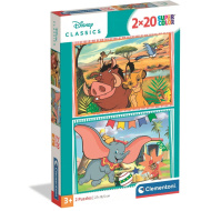 Disney Classici - Il Re Leone e Dumbo - Puzzle Supercolor 2x20 pezzi - Clementoni