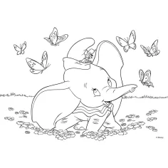 Disney Dumbo 2 in 1 maxi puzzle da 35 pezzi e album da colorare 70x50 cm - Lisciani immagine 2