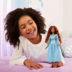 Disney La Sirenetta: Bambola Ariel in abito blu 30cm - Mattel immagine 5