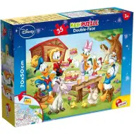 Disney La famiglia di Paperino 2 in 1 maxi puzzle da 35 pezzi e album da colorare 70x50cm - Lisciani