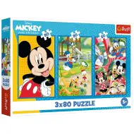 Disney: La squadra di Topolino 3x80 pezzi puzzle - Trefl
