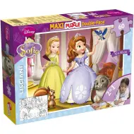 Disney Sofia la Principessa 2 in 1 maxi puzzle da 60 pezzi e colorabile 70x50cm - Lisciani