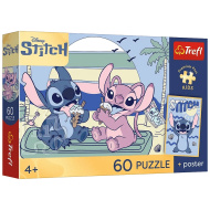 Disney Stitch - Divertimento con il gelato, puzzle da 60 pezzi - Trefl
