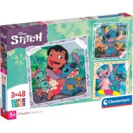 Disney+Stitch puzzle Supercolor 3x48 pezzi - Clementoni