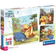 Disney+Winnie the Pooh 3x48 pezzi Supercolor puzzle - Clementoni
