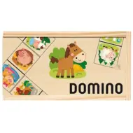 Domino in legno con motivi di animali