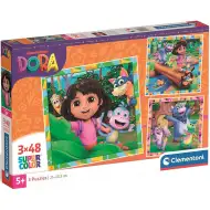Dora l’esploratrice puzzle Supercolor 3x48 pezzi - Clementoni