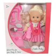 Dorina bambola che fa pipì di 38 cm con set da parrucchiere, accessori e effetti sonori