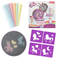 Dream Horse: Set di gessetti da asfalto con stencil unicorno
