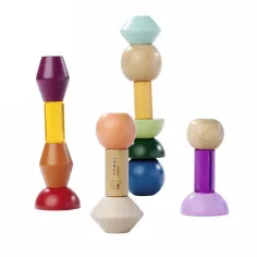 Eichhorn: Torre in legno Montessori Forme – Gioco creativo di equilibrio – Simba Toys immagine 2
