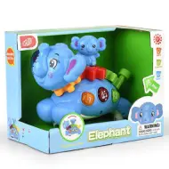 Elefante a dondolo giocattolo per bambini con effetti luminosi e sonori
