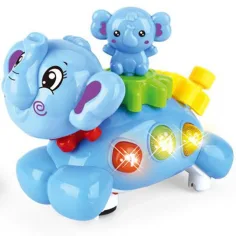 Elefante a dondolo giocattolo per bambini con effetti luminosi e sonori immagine 2