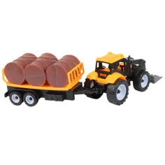Engineering Truck: Set trattore con rimorchio e barili di olio 28cm immagine 2