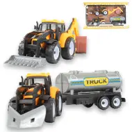 Engineering Truck: set di macchine da lavoro in 2 pezzi con trattori, rimorchio con cisterna e barile