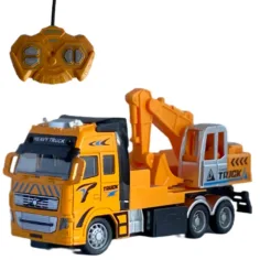 Escavatore o autogru da cantiere telecomandato RC con luci in due varianti, frequenza 27MHz, scala 1/36, 20 cm immagine 3