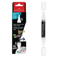 Faber-Castell: Black Edition Shake &amp; Paint pennarello bianco a doppia punta 3 mm e 1 mm