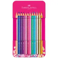 Faber-Castell: Set di 12 matite colorate Sparkle in elegante scatola di metallo