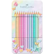 Faber-Castell: Set di 12 matite colorate pastello Sparkle in scatola di metallo