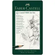 Faber-Castell: Set di 12 matite di grafite Castell 9000 in scatola di metallo