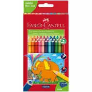 Faber-Castell: Set di 24 matite colorate triangolari Jumbo con temperino