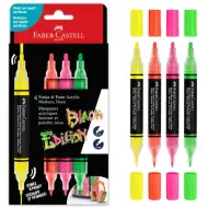 Faber-Castell: Set di 4 marker colorati Black Edition Shake &amp; Paint a doppia punta, 3 mm e 1 mm
