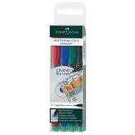Faber-Castell: Set di 4 pennarelli permanenti Multimark S 0,4 mm a base di alcool