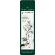 Faber-Castell: Set di 6 matite di grafite Castell 9000 in scatola di metallo