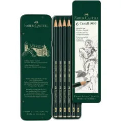 Faber-Castell: Set di 6 matite di grafite Castell 9000 in scatola di metallo immagine 2