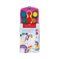 Faber-Castell: Set di acquerelli 12 pezzi con adesivi di unicorno e glitter arcobaleno