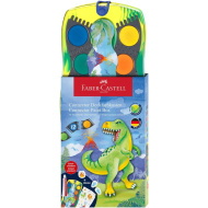 Faber-Castell: Set di acquerelli Connector da 12 pezzi con palette combinabili, tema dinosauri