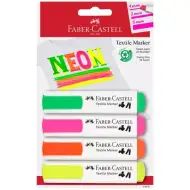 Faber-Castell: Set di evidenziatori neon per tessuti, 4 pezzi