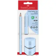 Faber-Castell: Set di matite GRIP Jumbo con gomma e temperino, colore blu
