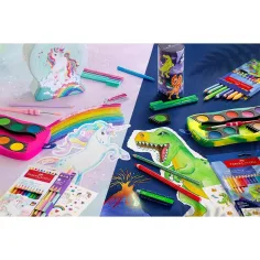 Faber-Castell: Set di matite colorate Jumbo GRIP con dinosauri, confezione da 8+2 pezzi immagine 2