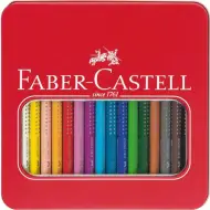 Faber-Castell: Set di matite colorate Jumbo Grip in scatola di metallo da 16 pezzi