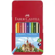 Faber-Castell: Set di matite colorate, confezione da 12 pezzi in scatola di metallo