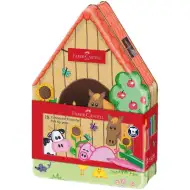 Faber Castell: Set di pennarelli Connector 18 pezzi in scatola di metallo con motivo fattoria