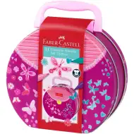 Faber Castell: Set di pennarelli Connector, 33 pezzi, in valigetta metallica con motivo a farfalle