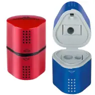 Faber-Castell: Temperamatite triplo con contenitore Grip colorato