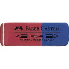 Faber-Castell: gomma di caucciù blu/rossa per matite e penne