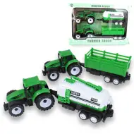 Farm Truck: Set trattore verde a due pezzi con rimorchio