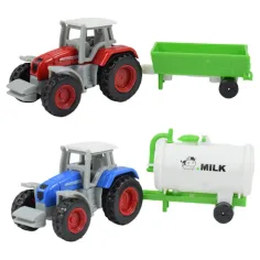 Farm World: set di 4 trattori agricoli con rimorchio 1/64 immagine 2