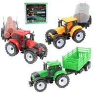 Farmer Truck: Set di 3 trattori agricoli con rimorchio 28cm