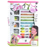 Fashion Girls: Set per creare braccialetti con fili con oltre 100 perline colorate e accessori