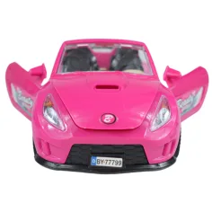 Fashion Sport Car: Set auto sportiva rosa con luci e suoni, con elicottero immagine 5