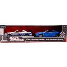 Fast & Furious: Confezione doppia – Nissan Skyline GT‑R R34 di Brian, set da 2 modellini auto in scala 1:32 – Jada Toys immagine 1