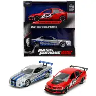 Fast &amp; Furious: Mitsubishi Lancer Evolution IX e Nissan Skyline GT-R (BNR34) confezione da 2 pezzi in scala 1/32 - Jada Toys