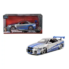 Fast & Furious: modellino automobilistico in scala 1:24 della Nissan Skyline GT-R (BNR34) del 2002 di Brian - Simba Toys