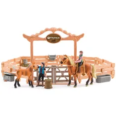Faunica: Maneggio con cavalli e cavalieri set da gioco 23 pezzi - Woodyland immagine 2